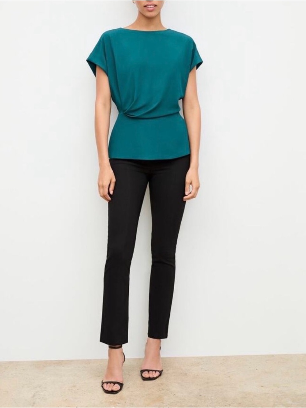 MM Lafleur The Foster Pant Black Ponte Knit Stretch Slim Fit Side Zip 10